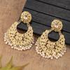 Pendientes Largos con Borlas y Piedras Preciosas Vintage de Diseño Bohemio Nicho con Colgante de Campana para Mujer
