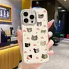 Estilo Nórdico Popular Urso Fofo Maçã 17Pm Capa com Espelho iPhone 15 Furo Grande Laço Coração Capa de Celular