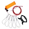 Luya fish lock aço inoxidável vivo fish buckle portátil fish lock wire lock fish buckle wear fish gear fishing supplies