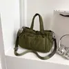 Bolsa Simples de Algodão Plissada para Mulheres 2025 Nova Moda Bolsa de Ombro Único Bolsa de Axila Bolsa de Viagem Casual Bolsa Transversal