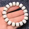 Raiz de Bodhi Jade Branco Círculo Único Estilo Antigo Contas Cilíndricas Cordão Liso e Outros Ricos e Diversos Exquisitos e Bonitos Pulseiras de Bodhi Atacado