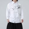 Outono 2024 Nova Chegada Estilo Chinês Moda Distintivo Camisa Masculina Estilo Chinês Tinta Bambu Fivela Manga Comprida Camisa de Costura