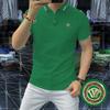 Polo Masculina Exquisita de Algodão Seda Gelo 2023, Confortável e Versátil, Manga Curta com Lapela, Roupa Masculina, Respirável, Fresca, Absorvente de Umidade e Respirável