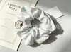 Goma para el pelo simple de perlas de alta elasticidad con lazo, scrunchie lindo, para manualidades, suministro al por mayor para puestos, directo del fabricante