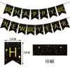 Novos Banners de Ano Novo, Pequenos Banners de Ano Novo com Estampagem Dourada, Decorações de Festa de Véspera de Ano Novo, Banners e Guirlandas