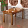 Mesas e Cadeiras para Loja de Macarrão, Mesas e Cadeiras para Lanchonete de Hotel, Combinação de Mesa e Cadeira para Refeições Rápidas, Mesa de Jantar para Restaurante Cantina em Madeira Maciça, Mesa Carbonizada para Churrasco