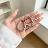 Pendientes Geométricos Simples Nuevos Tachuelas Simples de Gama Alta Versátil Nicho Brazalete de Oreja Mobius Pendientes de Aro Lisos para Mujer