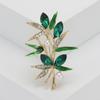 Broche de Bambú Estilo Chino Aleación de Alta Gama Juego de Diamantes Corsage de Planta Unisex Accesorios Combinables Pin
