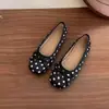 Zapatos Mary Jane de Lunares con Lazo Más Vendidos para Mujer 2026 Nuevo Estilo Primavera/Otoño Suela Plana Boca Baja Suela Suave Versátiles Zapatos Individuales