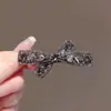 Nuevo Clip Versátil Hueco de Ónice Negro con Pedrería para Flequillo Lateral Moda Coreana Pinza para Cabello Roto Pinza de Pato Pinza para el Cabello Mujeres