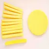 Tiras de Esponja Comprimida de Fábrica Transfronteiriça Maquiagem Esponja para Lavar o Rosto Esponja de Pó Facial Esponja de Limpeza Facial Formato de Bolo Pacote com 50 Peças