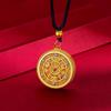 Colgante Disco Wufu Joyería de Latón Chapado en Oro para Mujeres Colgante Disco Wufu Color Duradero para Hombres y Mujeres Collar