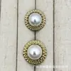 Botones metálicos nacarados texturizados para trajes, abrigos de lana tejidos, botones decorativos simples y versátiles cosidos a mano