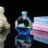 Botella de Perfume Octagonal de Velero Mediterráneo Gota de Aceite Luminosa Decoración de Escritorio para el Hogar Adorno de Reloj de Arena Juguete para Aliviar el Estrés de Oficina