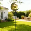 Luminárias Solares de Ferro Fundido Transfronteiriças com Design de Sol e Lua para Decoração de Jardim, Gramado e Ambiente Externo
