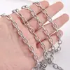 Cadena Cruzada Roscada Ovalada Cadena de Joyería de Acero Inoxidable Cadena para Manualidades Collar Pulsera Accesorios para Colgantes Cadena Hecha a Mano
