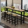 Mesa de Barra Simple Montada en la Pared Mesa Estrecha Comercial Mesa Larga para el Hogar Mesa y Sillas para Tienda de Té de Leche Taburete Alto Mostrador de Barra