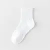 Calcetines Blancos para Hombre, de Media Pantorrilla, para Deportes de Otoño e Invierno, Calcetines Largos de Algodón Puro, Resistentes al Olor, Absorbentes del Sudor, Calcetines Cortos Lisos de Algodón para Hombre, Versátiles