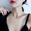 Novo sentido de design avançado 6 garra diamante titânio aço 18K colar de ouro feminino verão clavícula cadeia nicho luz acessórios de luxo não desbotam