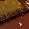 Colar Pingente de Moeda de Pônei Banhado a Ouro Real, Corrente de Clavícula Estilo Minimalista da Moda e Único, Acessório Versátil Vintage