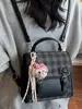 Mochila Simples Estilo College Doce Estilo Coreano Nova Verão 2025 Bolsa de Mão Quadrada Pequena Texturizada Moderna para Mulheres
