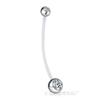 Amazon nueva venta caliente alta calidad varilla suave ombligo de mujeres embarazadas doble cabeza diamante ombligo en stock al por mayor