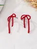 Brincos Grandes com Laço Vazado Personalidade Simples Tendência Acessórios de Orelha de Menina Fada Brincos Delicados da Moda