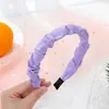 Diadema Plisada Versátil Dulce Temperamento Pasador Accesorio para el Cabello al Aire Libre Tocado Diadema Simple Japonesa y Coreana Amarillo Limón