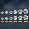 Pendientes clásicos de seis garras de moissanita de imitación, moda coreana y japonesa, elegantes accesorios para la oreja de circonia, pendientes unisex al por mayor para mujer