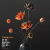 Ramos de flores secas, adornos decorativos de flores reales, flores de loto secas, capullos de loto, raíces de loto naturales, arreglos florales inspirados en Zen, decoraciones para sala de estar chinas.