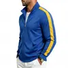 2026 Transfronterizo Otoño Estilo Americano Holgada Deportiva Simple Cremallera Cuello Alto Bloque de Color Versátil Chaqueta Sudadera para Viajar