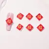 Estilo Chinês Ano Novo Festivo Vermelho Decorações para Unhas Materiais DIY Resina Pequenos Acessórios Sorte Decorações de Unha Vestíveis