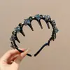 Tiara de Cabelo de Cristal com Dentes Estilo Coreano de Luxo Leve Acessório de Cabelo Versátil para Mulheres, Pente de Cabelo para Arrumar Fios Soltos, Presilha para Lavar o Rosto com Toque de Alto Padrão