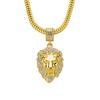 Collar con colgante de cabeza de león con incrustaciones de diamantes y explosiones de AliExpress, joyería europea y americana, accesorios de regalo creativos de hip hop para novios.
