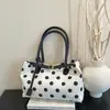 Bolsa de bolinhas feminina grande capacidade primavera 2026 nova simples casual bolsa de ombro único transversal bolsa para trabalho para funcionários do escritório