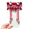 Accesorios para el Cabello de Niña Gato Kt Color Rojo y Azul Contrastante Clips Trenzados para el Cabello de Niños Clips para el Cabello de Niña Pequeña con Diseño de Cuadros de Dibujos Animados Tocado para la Parte Posterior de la Cabeza