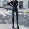 Jeans Feminino 2024 Novo Inverno Engrossado Cintura Alta Emagrecimento Calças Justas Elásticas Calças Lápis com Três Botões