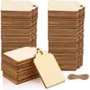 Etiquetas de Madera Colgantes Navideñas DIY, Adornos Colgantes de Madera de Color Madera, Tarjetas en Blanco, Manualidades para Decoración de Fiestas en Casa
