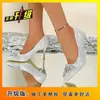 Nuevo Modelo 2026 Tacones Altos Puntiagudos Brillantes con Decoración de Moño y Diseño de Tacón de Aguja para Cena y Cita, Transformándote Instantáneamente en una Diosa