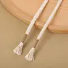 Algodón Poliéster Gasa Color Cuerda de Abrigo Negro Trenzada Cinturón Casual Cuerda de Pantalón Enrollado Cabeza de Borla Cintura de Pantalón Accesorios para Ropa