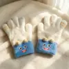 Guantes de Dibujos Animados de Monstruo Pequeño de Cinco Dedos para Niños y Niñas, Guantes de Felpa para la Temporada de Otoño/Invierno, para Niños Mayores, Guantes Cálidos de Protección contra el Frío