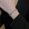 Pulsera Geométrica de Hoja de Zircón de Lujo Ligero Pulsera Elegante de Alta Gama a la Moda Pulsera Elegante de Nicho Pulsera Ajustable para Mujer