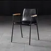 Cadeira de Jantar Minimalista com Encosto, Banqueta Moderna de Ferro Artístico Loft para Escritório, Cadeira de Café de Alto Padrão Estilo Industrial Retrô Nórdico