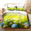 Venta Caliente Transfronteriza Serie de Huevos de Pascua a Cuadros Juego de Cama de Tres Piezas Impresión Digital Amazon Comercio Exterior Hogar