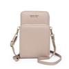 Bolsa para teléfono móvil de gran capacidad directa de fábrica, bandolera de color liso, doble cremallera, cuero PU, bolso de hombro de moda, simple y moderno