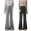 Calça de Maternidade para Outono e Inverno 2025, Novo Estilo, Forrada com Fleece, Engrossada, Calça Flare, Calça Longa de Maternidade Que Não Aperta a Barriga