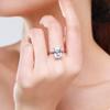 Anillo Rectangular de Circonita de Plata Esterlina S925 para Mujer Moda Transfronteriza Europea y Americana Lujo Anillo de Diamante Simulado Chapado en Oro Blanco
