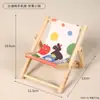 Silla de Playa Perezosa Plegable de Madera Soporte para Teléfono Móvil Decoración Creativa de Micro Paisaje Pequeños Adornos Manualidades Estilo Marino