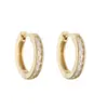 Aogu Aretes de Cobre Chapado en Oro con Circonita Simples y Versátiles para Mujer Pendientes de Personalidad de Nicho Ins Producto Nuevo Transfronterizo