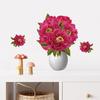 Florero de Flor Roja Transfronterizo Calcomanía de Pared Cálida Decoración Sala de Estar Dormitorio Estudio Autoadhesivo Removible Mural de Pvc